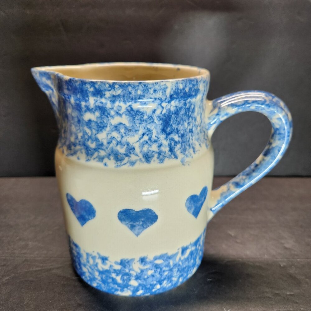 Roseville Pottery Stoneware Friendship Sponged Pitcher NWOT 38 Oz Max Capacity
